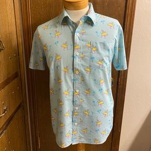Tipsy Elves Light Blue button down short sleeve shirt